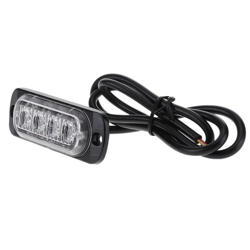 

Car Truck Beacon Lamp Amber Traffic Light 4 LED Strobe Warning Light Strobe Grill Flashing Breakdown Emergency Light Blue Color
