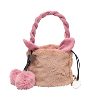 faux fur handbags bowknot shoulder cute hobo evening clutch purse for women new 2021 personality mini tote bags free shipping
