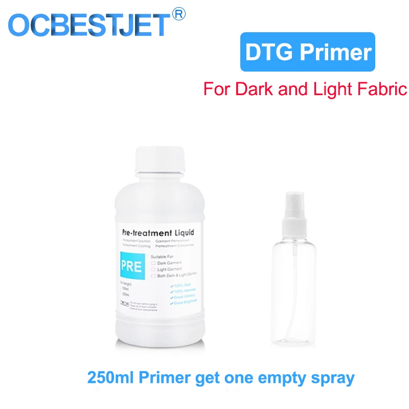 Праймер DTG для текстильных чернил 250 мл пустой спрей 100 (для ткани светлого и