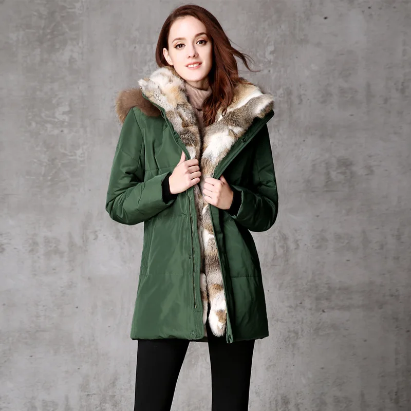 Новинка 2019 зимнее пальто с капюшоном парка Скорпион меховым воротником плотное
