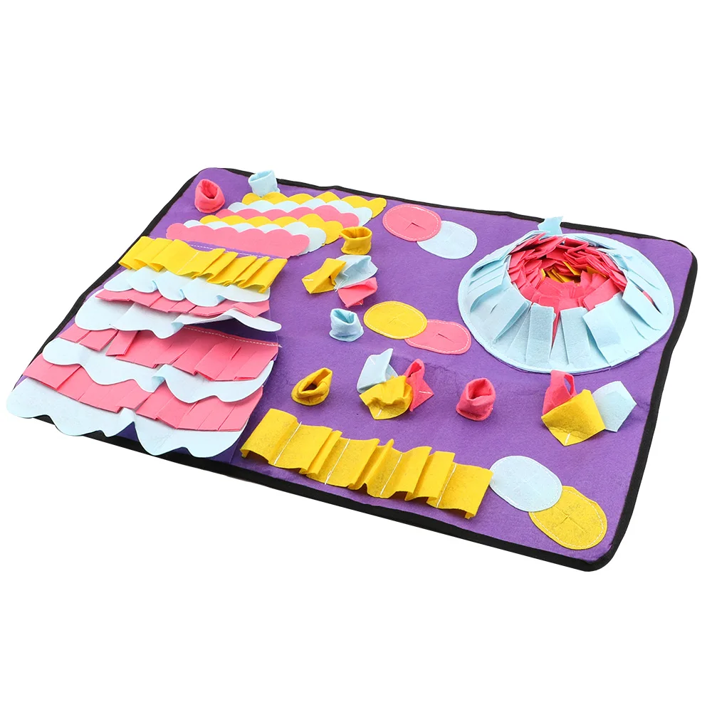 

Pet Cat Dog Snuffle Mad Relieve Stress Puzzle Toy Detachable Fleece Pads for Dogs Puppy Cat Pet Sniffing Training Blanket