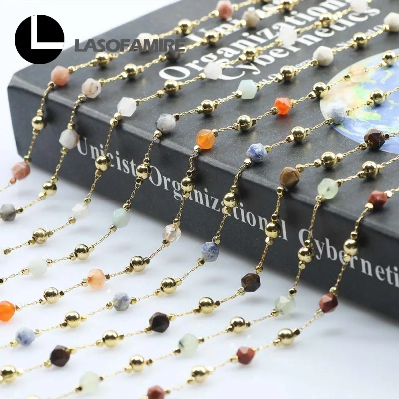 Цепочки ручной работы с золотистыми бусинами для ожерелий браслетов Ювелирная