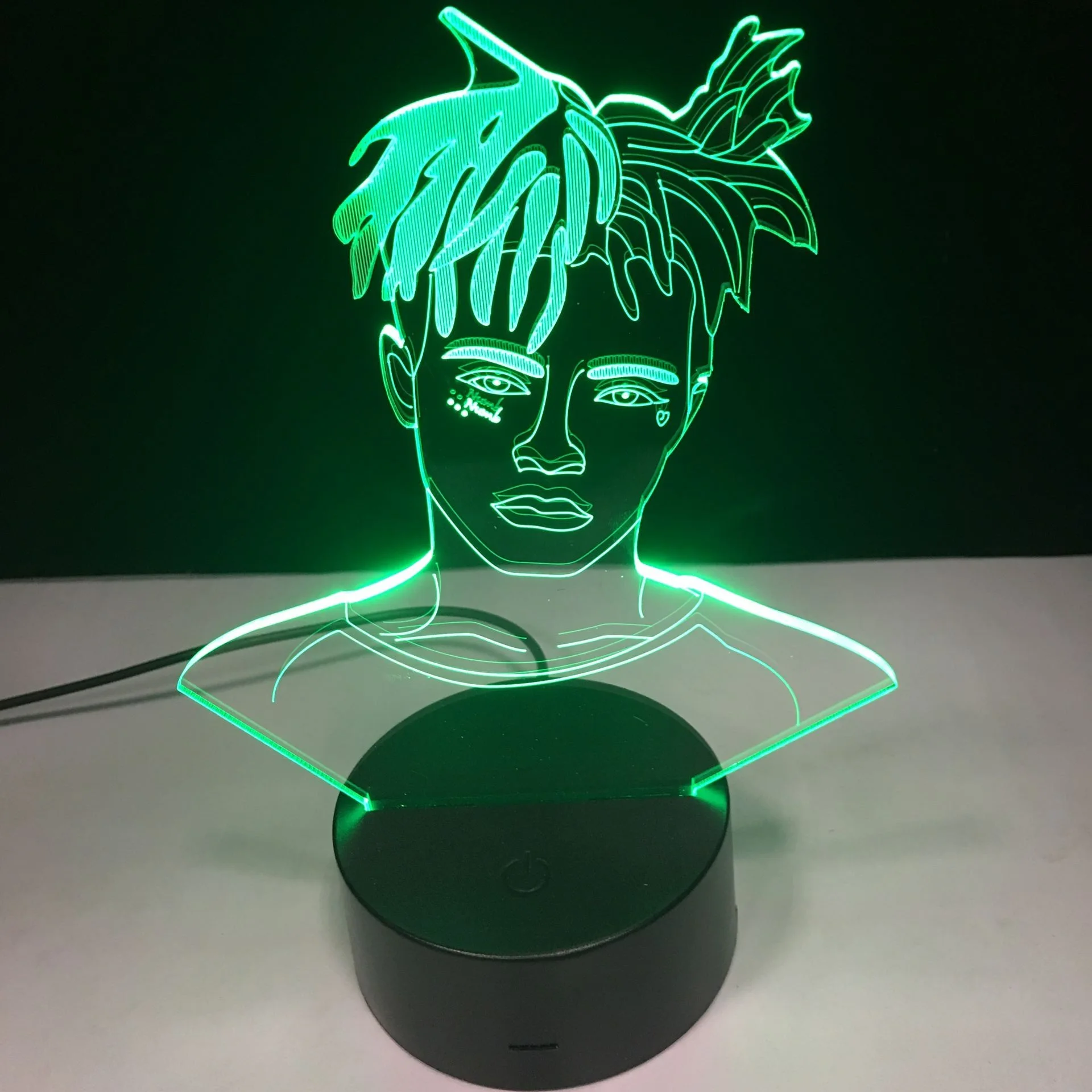 XXX Tentacion фигурка рапера 3D иллюзия лампа украшение ночные огни Jahseh Дуэйн Рикардо