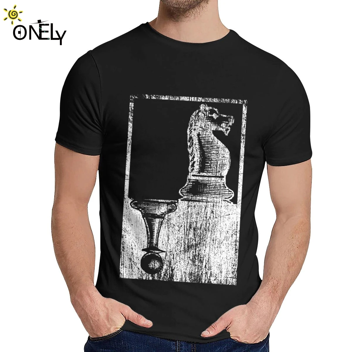 

Футболки с принтом «Человек шахматный конь «King», «Queen» а-ля 60ые настольная игра вентилятор плеер папа Качественный хлопок популярный круглы...