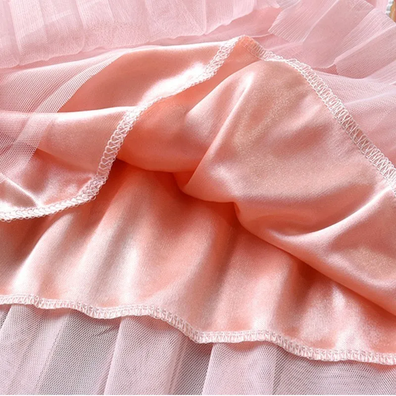 Школьные юбки для девочек сезон осень лето сетчатые пачки детская одежда