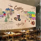 Ручная роспись Европейский уличный магазин кексы Кофейня настенная бумага 3D кафе ресторан промышленный Декор настенная бумага 3D