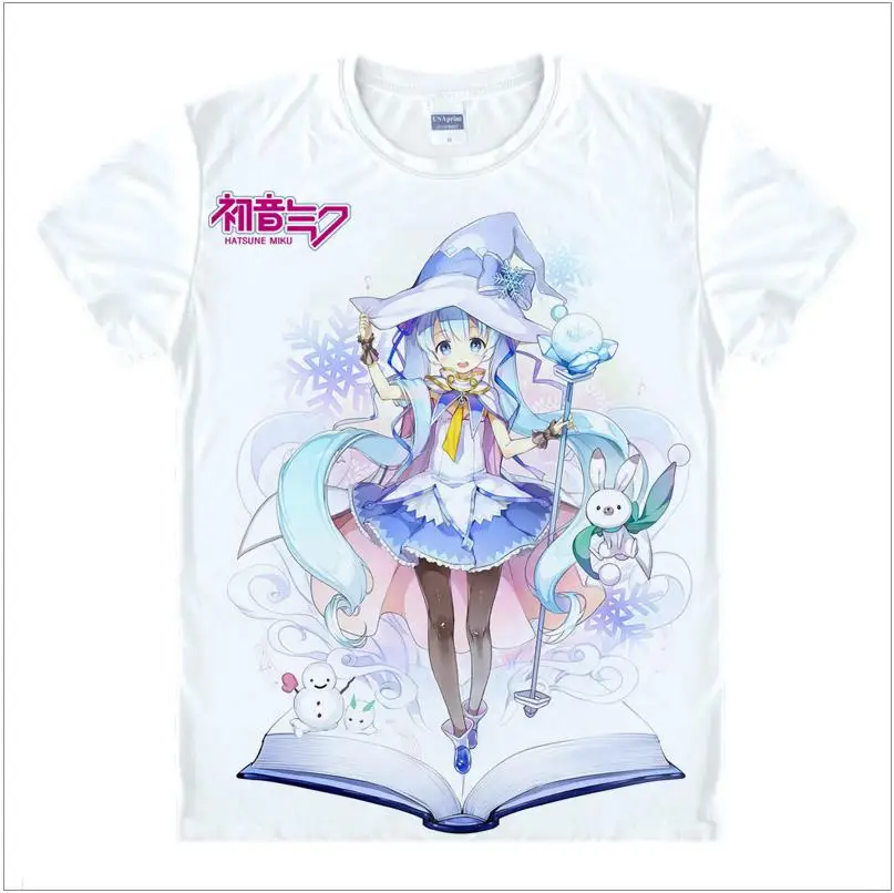 6 Новинка, футболка vocaloid Hatsune Miku, аниме, известная японская анимация, новинка, летняя мужская футболка, карнавальный костюм, Милая футболка - Цвет: 6