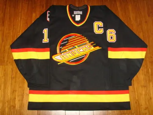 

#16 Trevor Linden Vintage Canucks CCM MEN'S Hockey Jersey Embroidery Stitched Customize any number and name