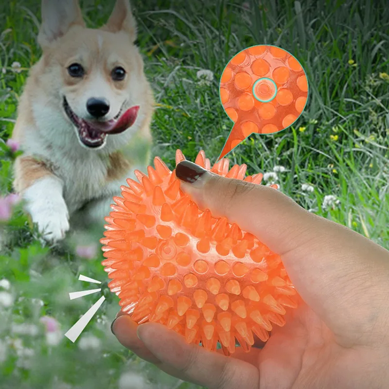 

Pet Dog Squeaky Ball Toys Interactive Chihuahua Dogs Bite Resistant Chewing Toys Pet Puppy Tooth Cleaning Toys