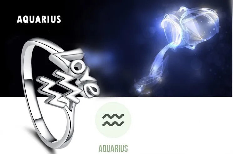 Женское регулируемое Открытое кольцо из серебра 925 пробы с созвездиями зодиака |