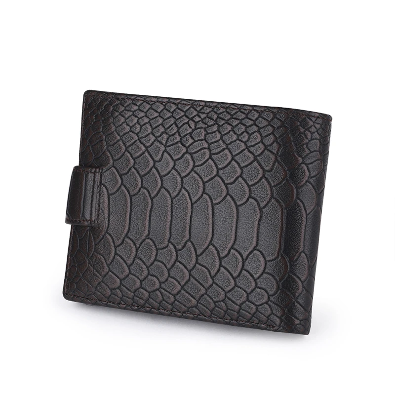 Кофейный мужской кошелек из натуральной кожи ID кредитный держатель для карт