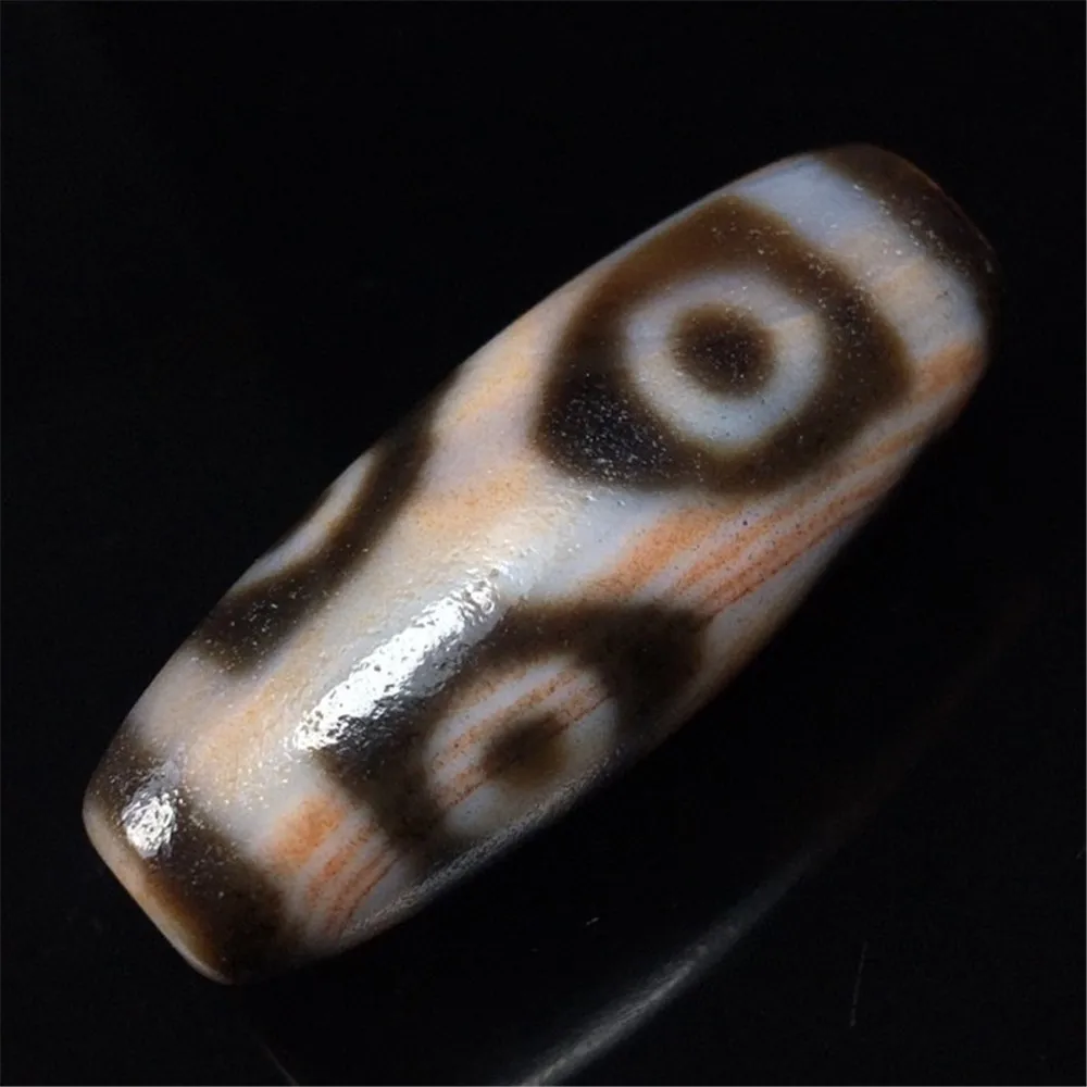 

OldThings Natural Dzi Beads Agate Cinnabar Point Horseshoe Pattern Necklace Bracelet Accessories From Taiwan Folk Jewelry DIY