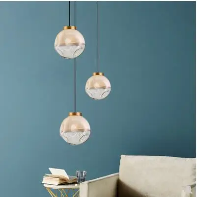 Нордическая барная люстра стеклянный шар столовая лампа Современная гостиная