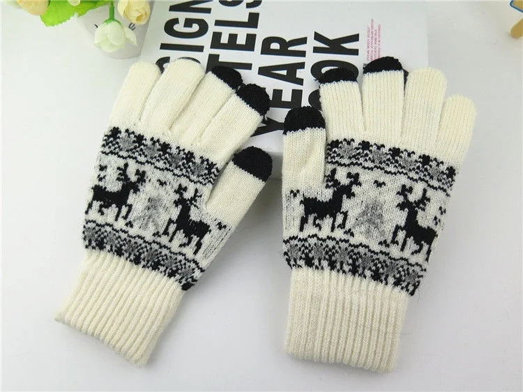 5 цветов Рождественский дизайн олень разноцветные перчатки для мужчин и женщин