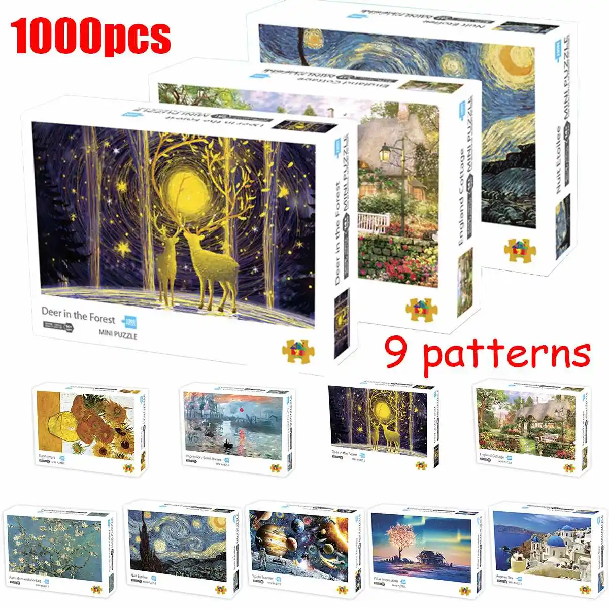 

1000 Pieces Jigsaw Puzzles Landscape Picture Mini Jigsaw Puzzle Toy for Adults Children Kids Educational Games Toys Pretty Gift