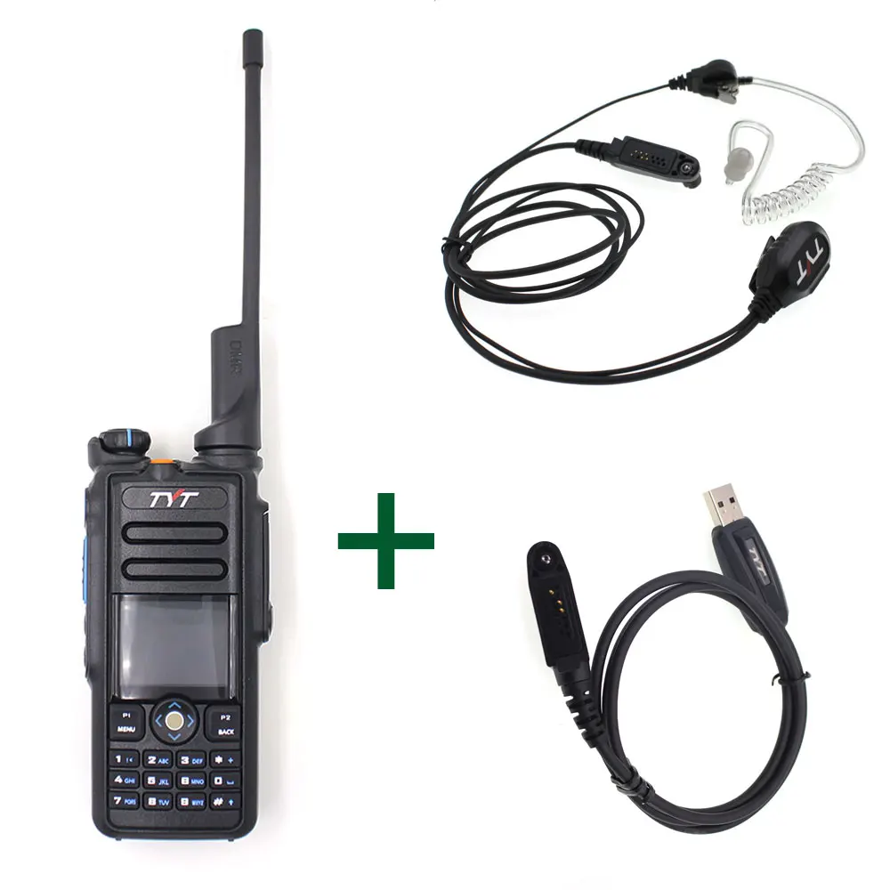 TYT MD- IP67 Walkie Talkie DMR цифровой радио двухдиапазонный 144/430MHz UV трансивер MD2017+ USB кабель