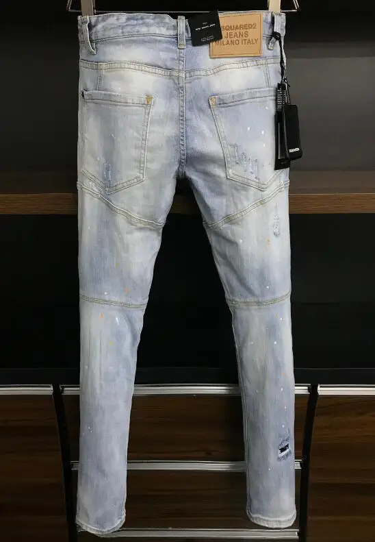 Classic Authentic Dsquared2 Men's Tube Jeans Casual Motorcycle Party Pant Streetwear 2021