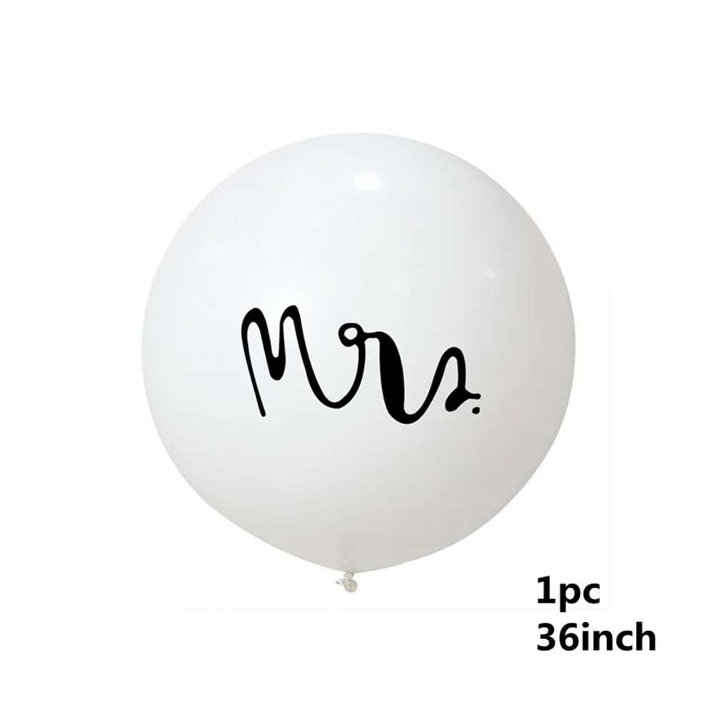 1pcs Большой размер 36 дюймов Mr Mrs белые латексные воздушные шары для свадебной вечеринки, свадебные вечерние воздушные шарики для свадьбы - Цвет: 1pcs
