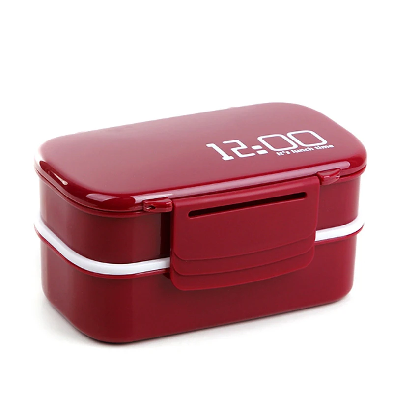 

1400ml Microwave Double Layer Lunch Box Plastic Bento Lunch Box Food Container Workers Student Lunchbox With Compartments