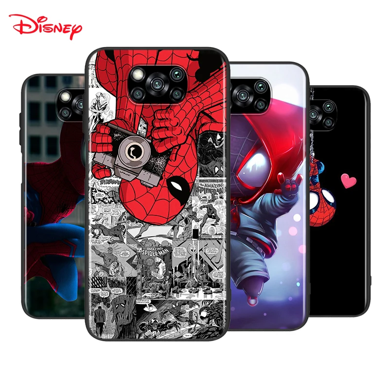 

Marvel Cute Spider Man For Xiaomi Poco X3 NFC M2 X2 F2 F3 C3 M3 F1 Pro Mi Play Mix 3 A3 A2 A1 6 5 Lite Soft Phone Case