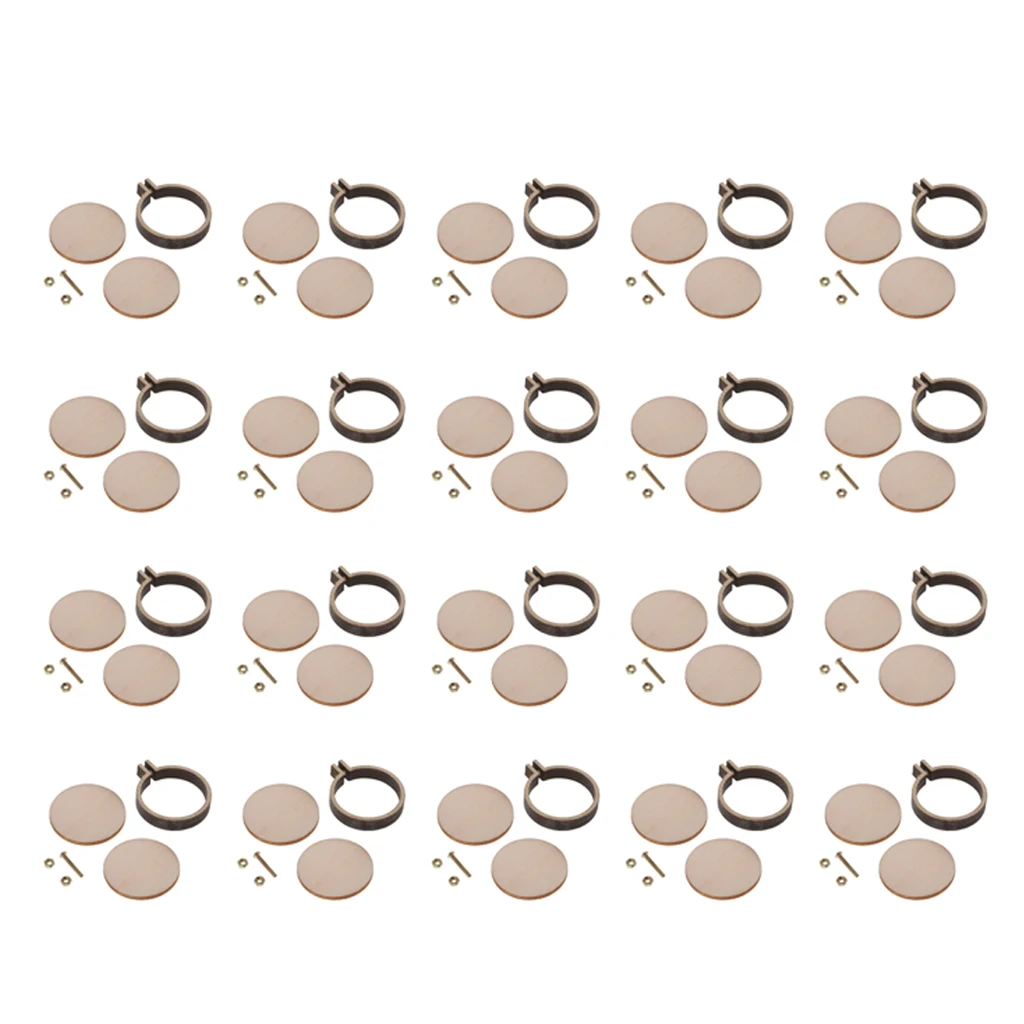 

20x Mini Wooden Embroidered Hoop Frames Sewing Needlework Supplies