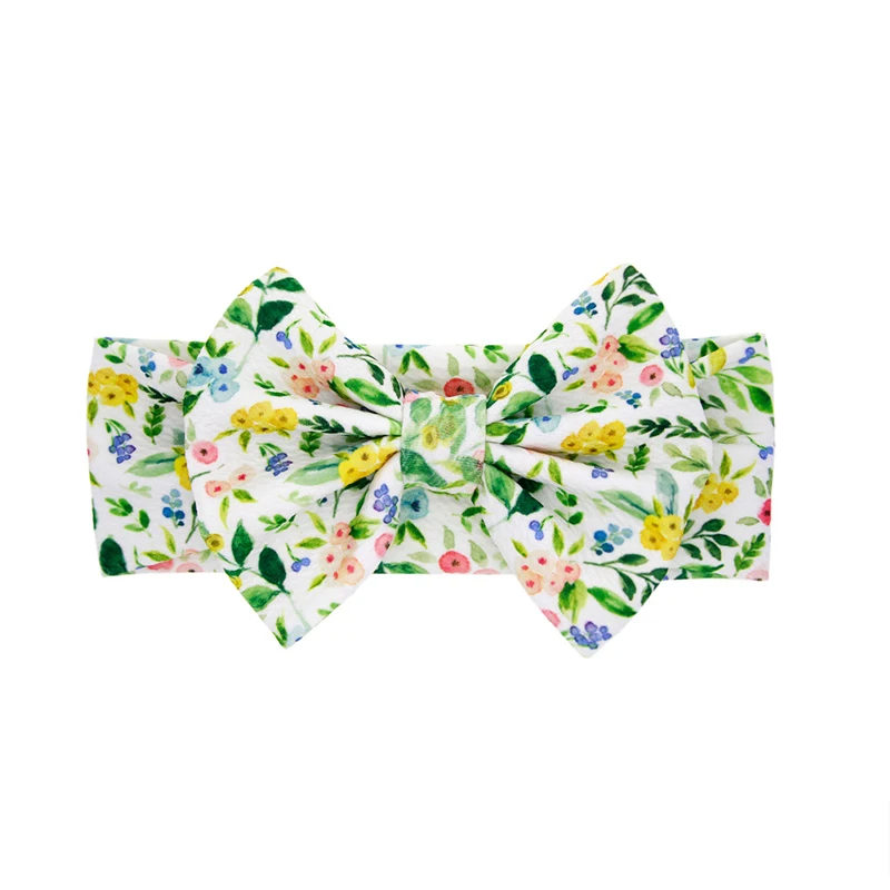 

New Infant And Toddler Cute Floral Long Stripe Bow Tie Hair Headband