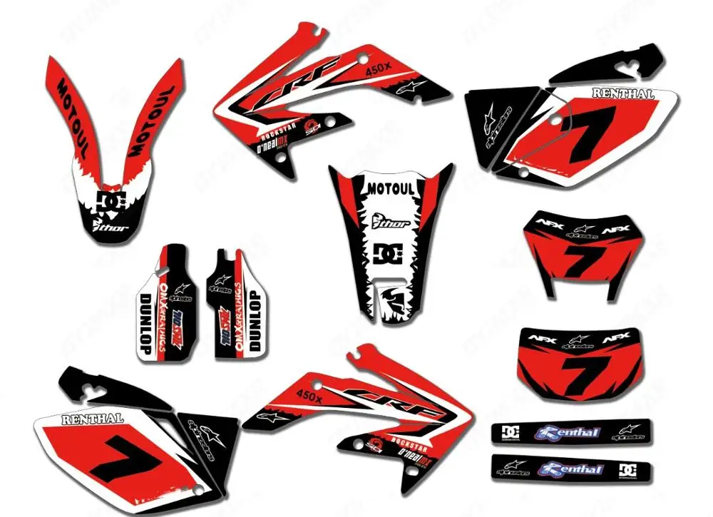 04 12 CRF250X Набор стикеров для мотоцикла Honda CRF 250X 2004 2012 2005 2006 2007 2008|Наклейки и стикеры|