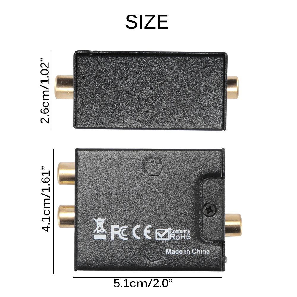 Преобразователь аналогово цифровой аудио L/R RCA в коаксиальный Оптический Toslink SPDIF