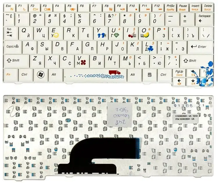Keyboard for netbooks Lenovo IdeaPad s10-2 series Russian White p/n: v103802as1 Ru | Компьютеры и офис