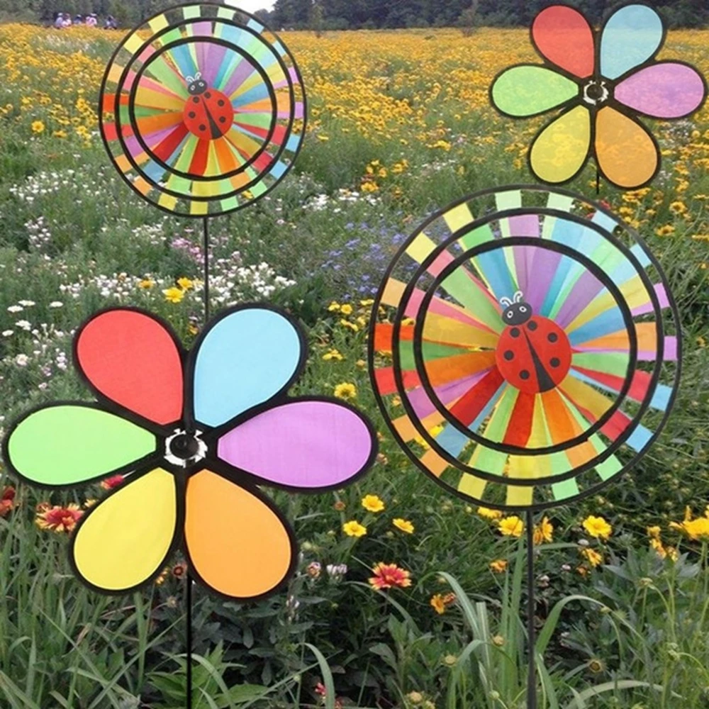 

Garden Windmill Flower Spinners Colorful Wind Spinners for Lawn Pinwheels Windmill Party Pinwheel Wind Spinner Yard