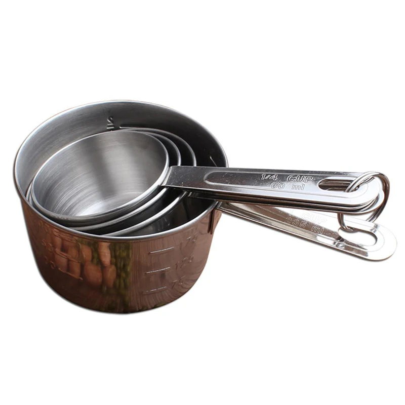 

High-quality Stainless Steel 4Pcs Measuring Spoon set Baking Tools Measuring Cup with Scale For Baking