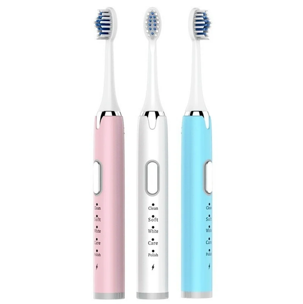 

Sonic Electric Toothbrush USB Rechargeable 6 Modes Smart Ultrasonic IPX-7 Waterproof Toothbrushes Tooth Brushes Heads Set