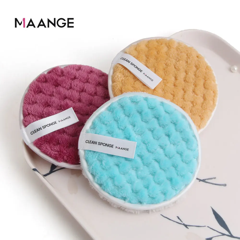 MAANGE 3PCS Microfiber Makeup Remover Towel Reusable Cleansing Cloth Pads Face Cleaner Plush Puff Foundation Skin Care Tool |