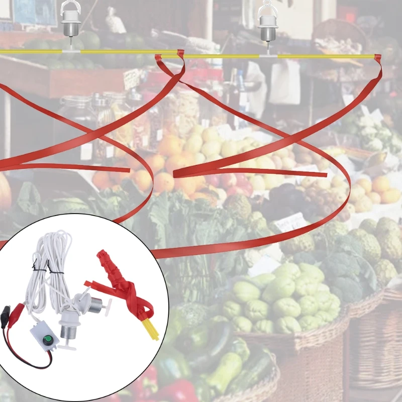 

H052 Fly Repellent DC 12V-85V Hanging Fan Protect your Food Meat with 3.17m Cable On Off Switch