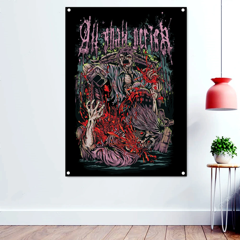 

Cannibal Death Metal Artwork Banner Creepy Background Tapestry Occult Evil Dark Art Wallpaper Poster Rock Flag Wall Decoration
