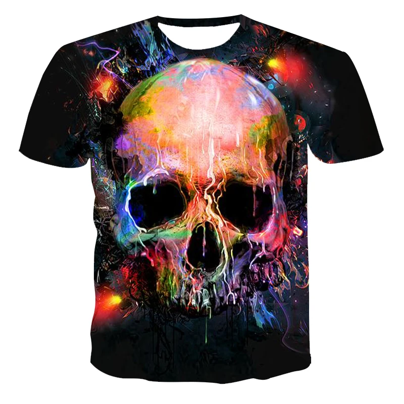 

New Summer 3D T-Shirt 2021 Men Clothing Boy-Child Skull&Death Short Sleeve Fashion O-Neck Street Wear Cool Customizable