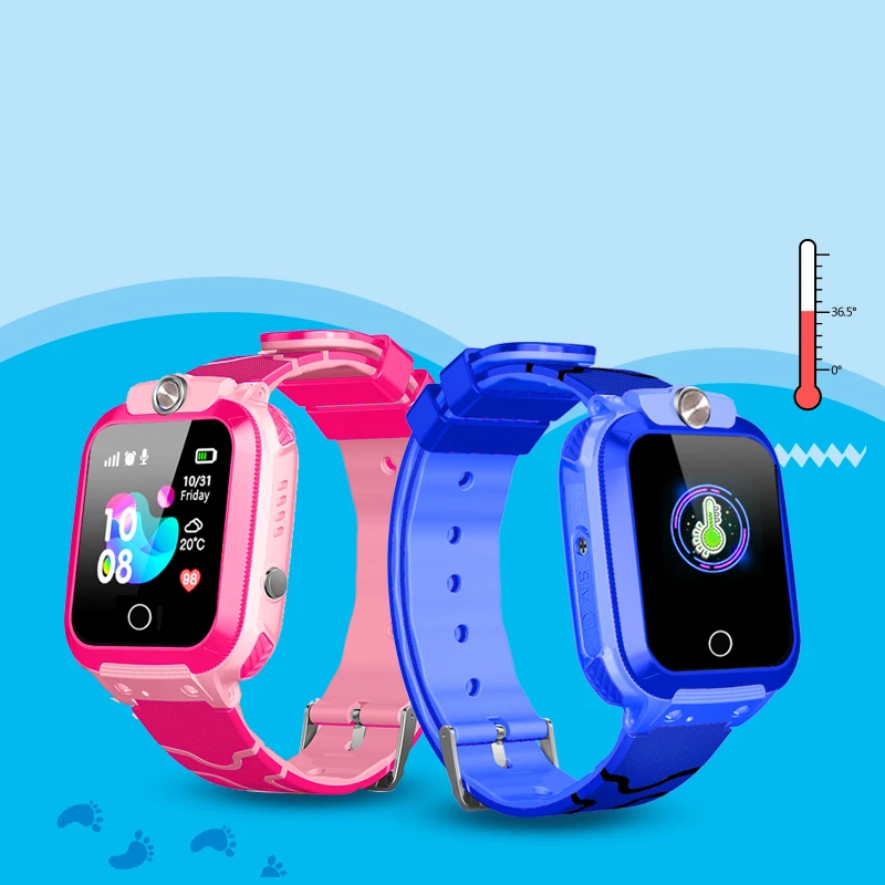 New Q20 Temperature Measurement Smart Watch for Kids GPRS Tracker Press Sn Waterproof Android IOS | Электроника