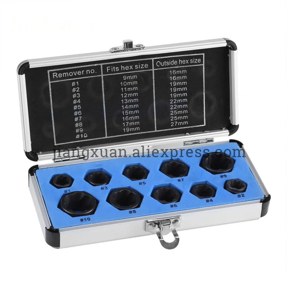 

2 вида высокого и низкого 10 шт. набор удаление гаек сокет сплав инструмент поврежденный Болт Гайка Отвертка экстрактор Набор ручные инструм...