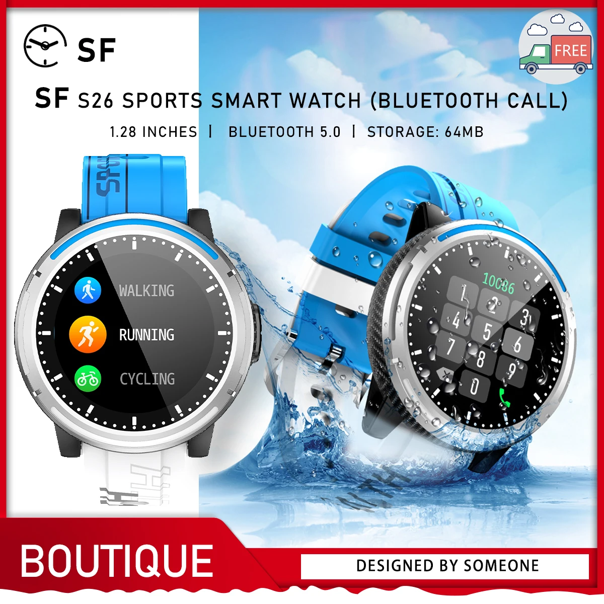 

Fashion Sport Smart Watch Men Bluetooth Call Waterproof Bracelet Heart Rate Blood Pressure Blood Oxygen Monitoring