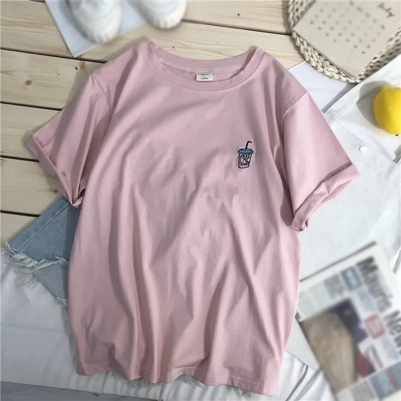 

Female Summer Loose T shirts Women Cotton Tees Tops Short Sleeve T-shirts Tops
