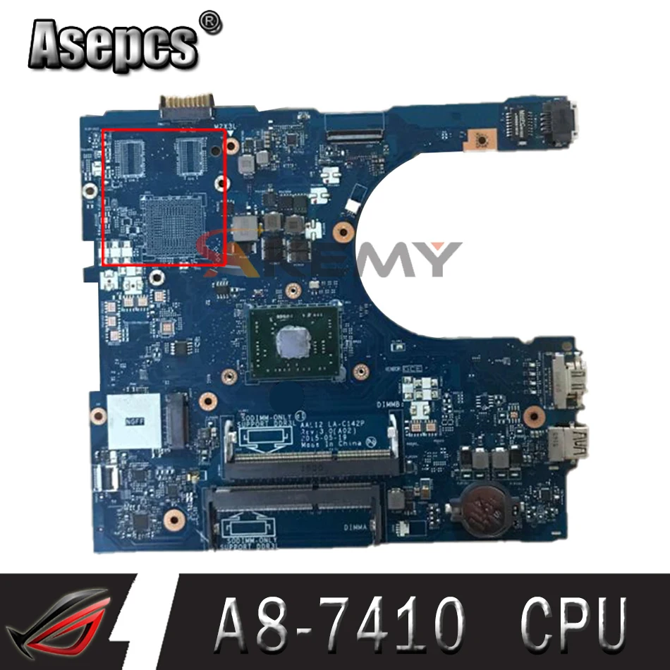 

100% рабочая для Dell Inspiron 5755 5555 материнская плата A8-7410 бортовой 01N0C6 1N0C6 CN-01N0C6 AAL12 LA-C142P испытания ОК