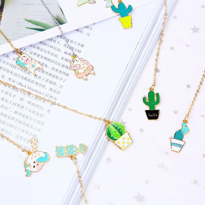 

1PC Cute Cactus Bookmarks For Books Paper Page Marker Stationery School Supplies