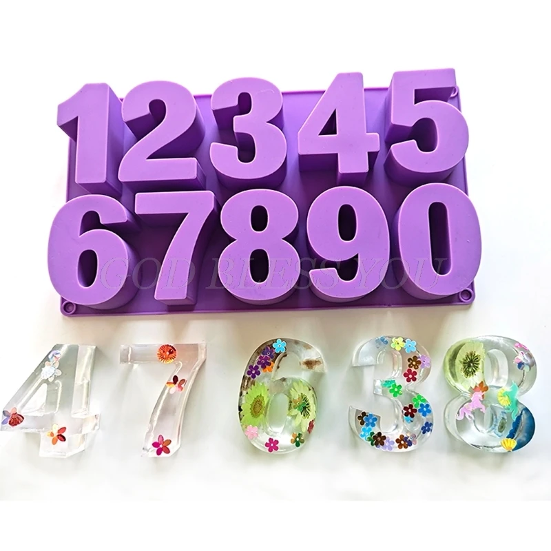 Arabic Numerals Epoxy Resin Mold DIY Crafts Decoration Jewelry Casting Tool Digital Number Pendants Silicone Mould Drop Shipping | Дом и сад
