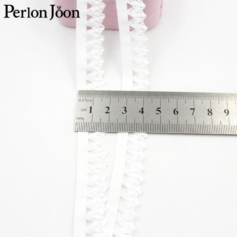 

5 yards/lot 18mm Mesh wide white wave Polyester elastic lace trim ribbon elastic band, sewn in hair band bra accessories SG027