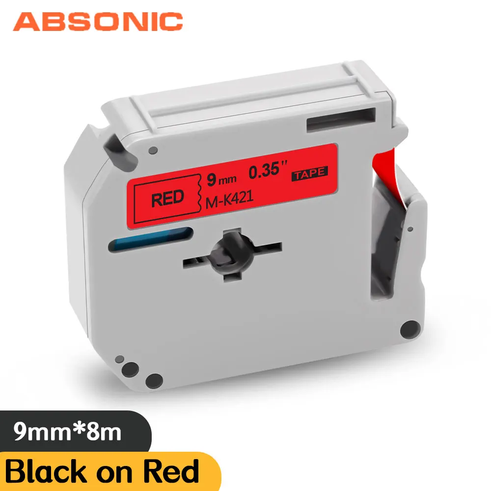 Absonic MK 421 MK421 черный на красном м запечатанных лент 9 мм Совместимость для Brother P Touch