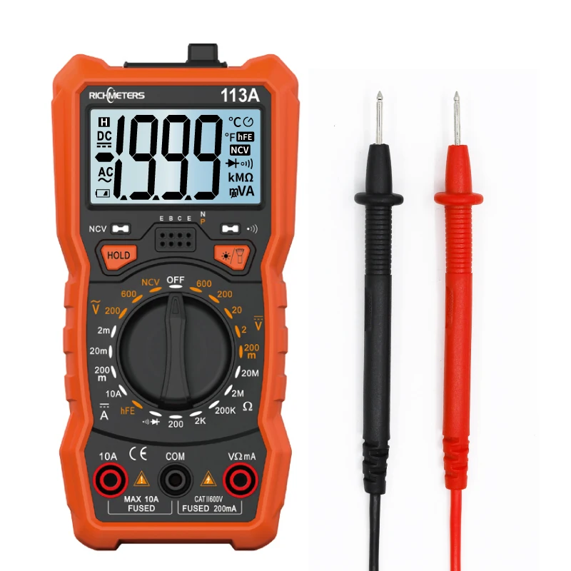Цифровой мультиметр RICHMETERS RM113A NCV 2000 отсчетов HFE измеритель напряжения
