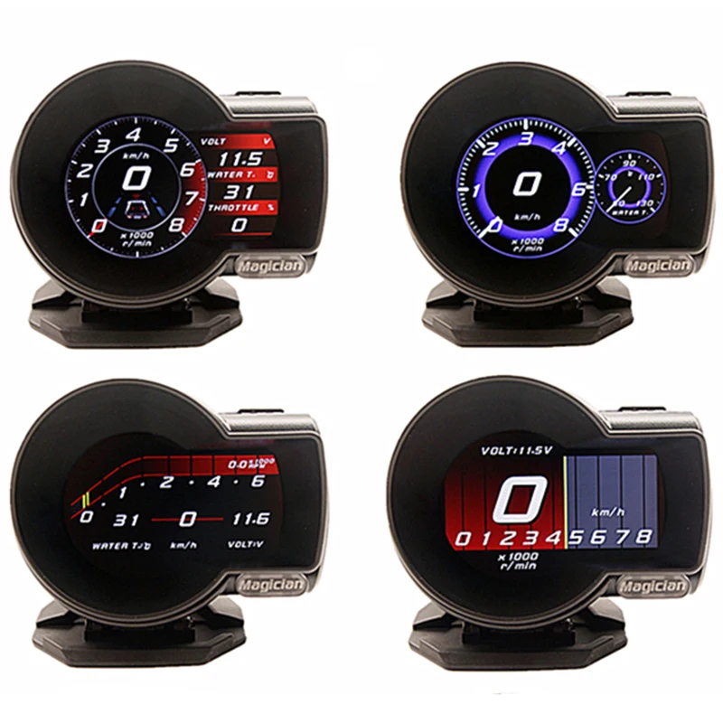 Новый Автомобильный цифровой измеритель скорости Turbo Magician OBD 2 с дисплеем на