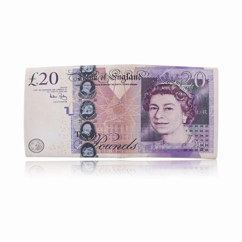 Pound 20 Модный дизайн! Унисекс кошелек с принтом денег, доллар США, фунт, иена, кошелек с узором, двойной держатель для карт, женский, мужской - Цвет: Pound 20