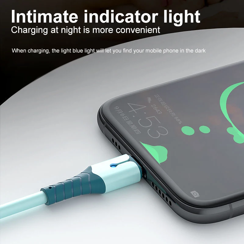Кабель USB 8 Pin 5 А для iPhone 13 12 Mini Pro Max X XR 11 XS 7 6s из жидкого силикона кабель зарядки и
