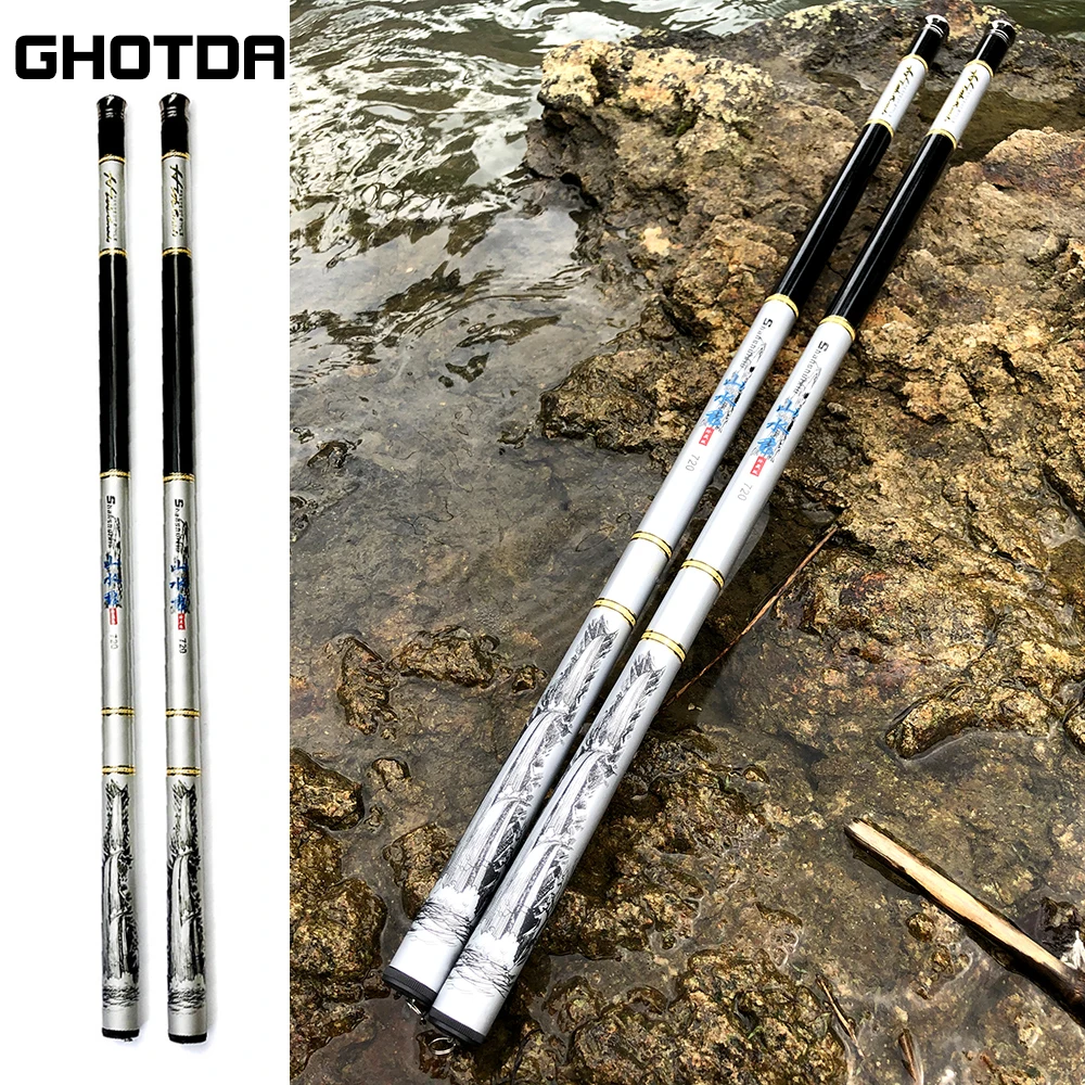 Легкая и Прочная телескопическая рыболовная удочка GHOTDA ручная Tenkara 3 6-7 2 м | Спорт